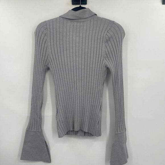 Urban Outfitters Women's Dylan Gray Collared Ribbed Flyaway Cardigan Medium NWT - Picture 5 of 9